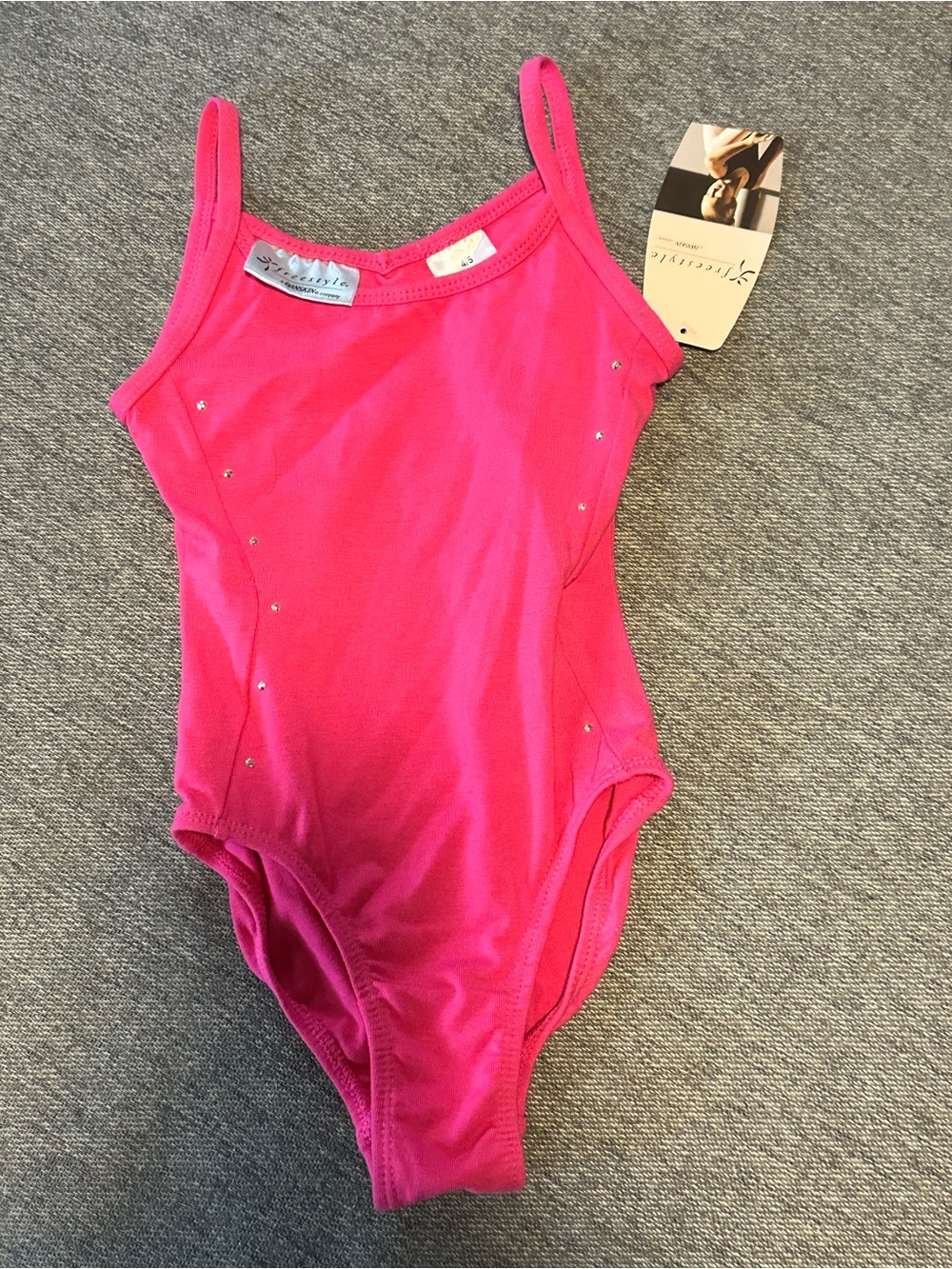 Danskin Pink Rhinestone Leotard Tank Style XS 4/5